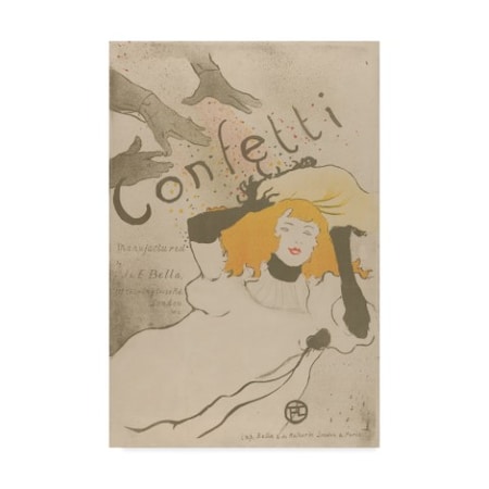 Henri De Toulouse-Lautrec 'Confetti' Canvas Art,30x47